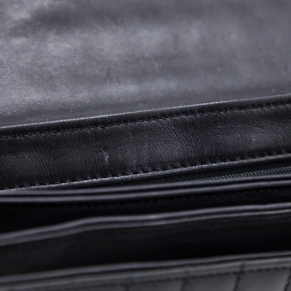 Chanel Black Quilted Lambskin Chocolate Bar Camellia No. 5 Pochette