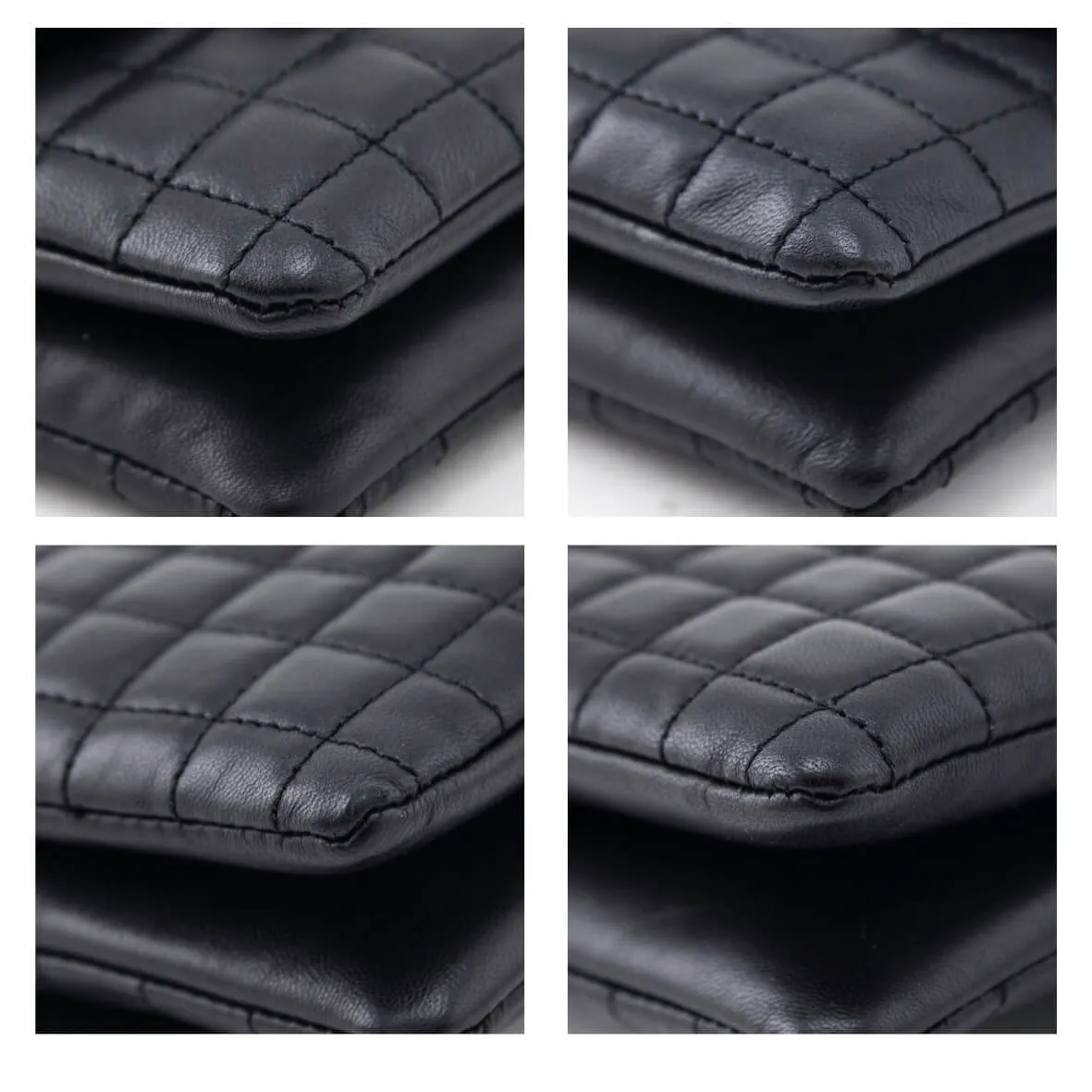 Chanel Black Quilted Lambskin Chocolate Bar Camellia No. 5 Pochette