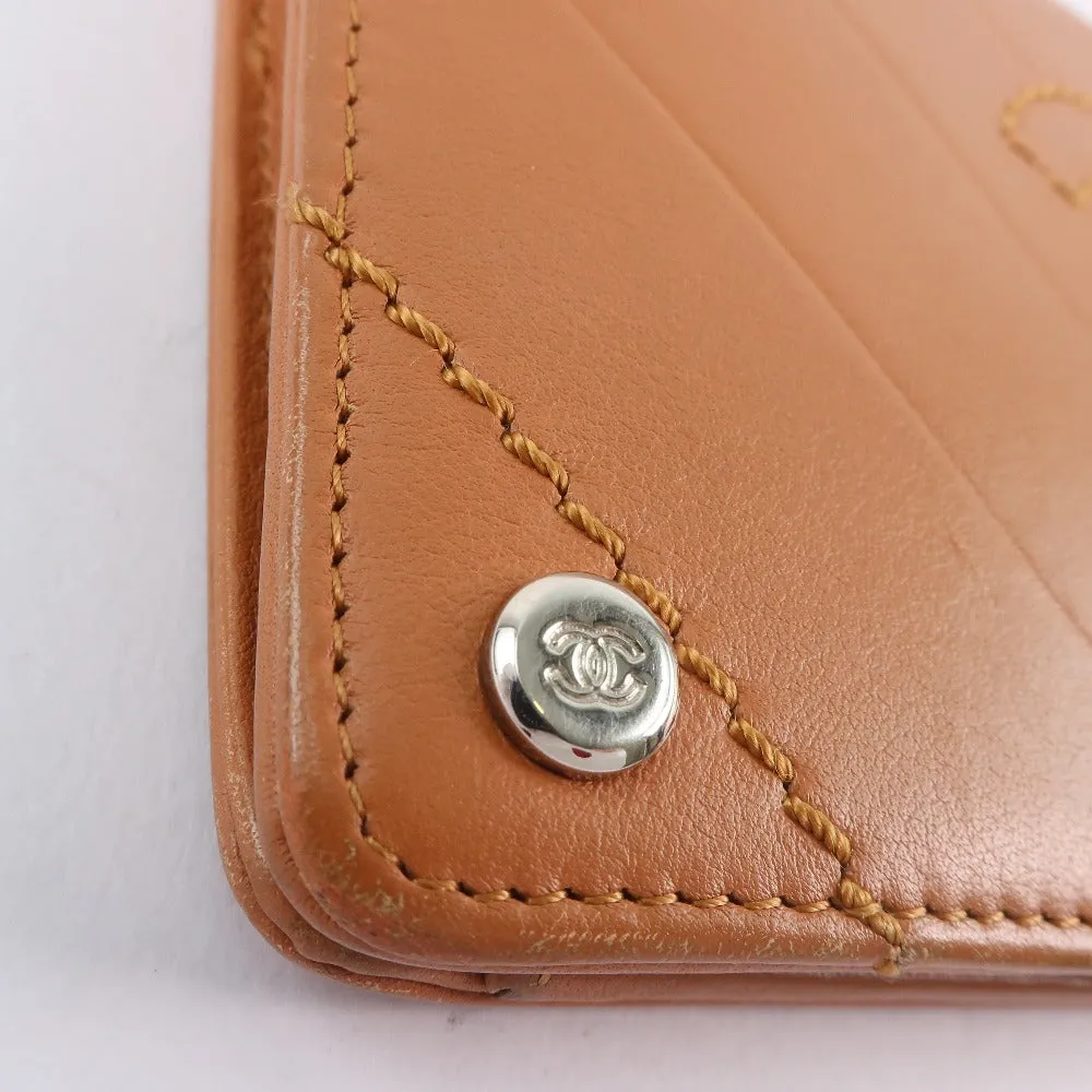 Chanel Brown Leather Coco Mark wallet accessories