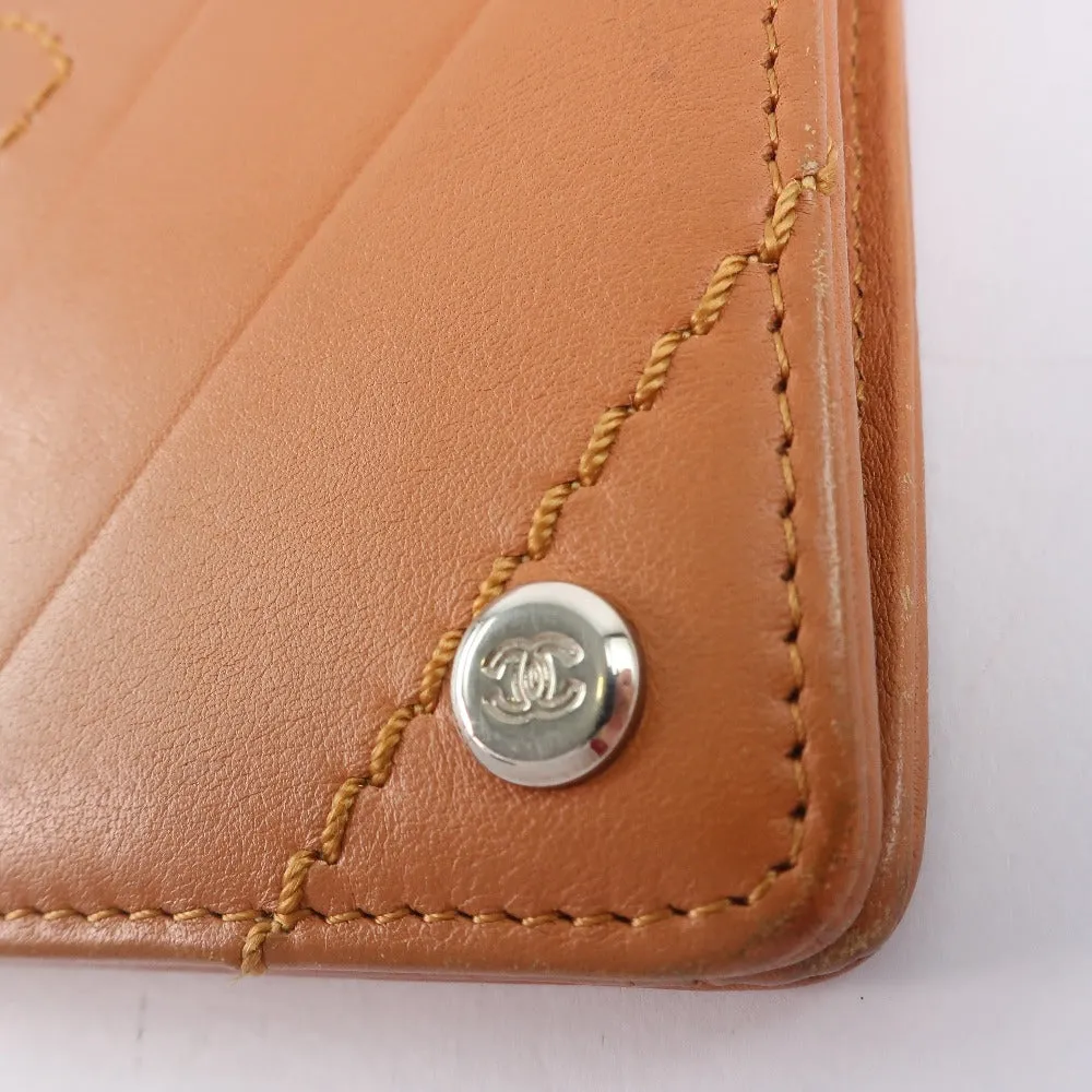 Chanel Brown Leather Coco Mark wallet accessories
