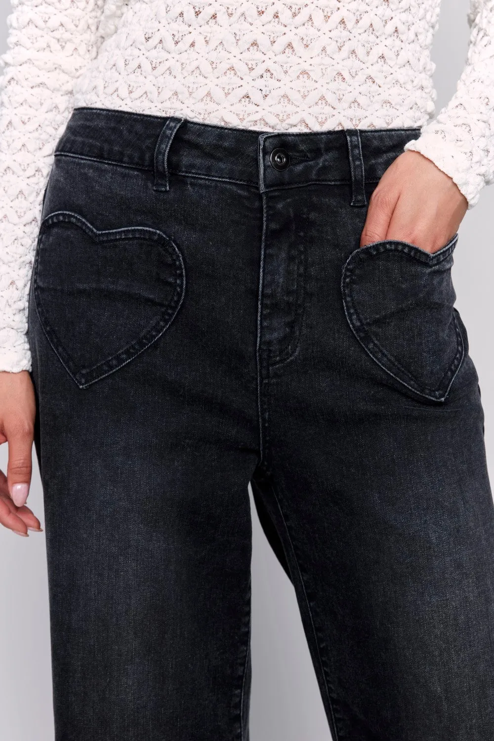 Charlie B Jeans C5575-551A-024 Charcoal