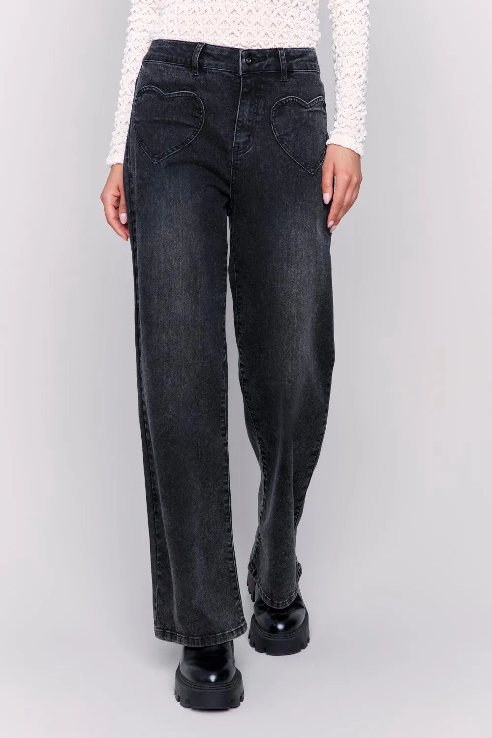 Charlie B Jeans C5575-551A-024 Charcoal