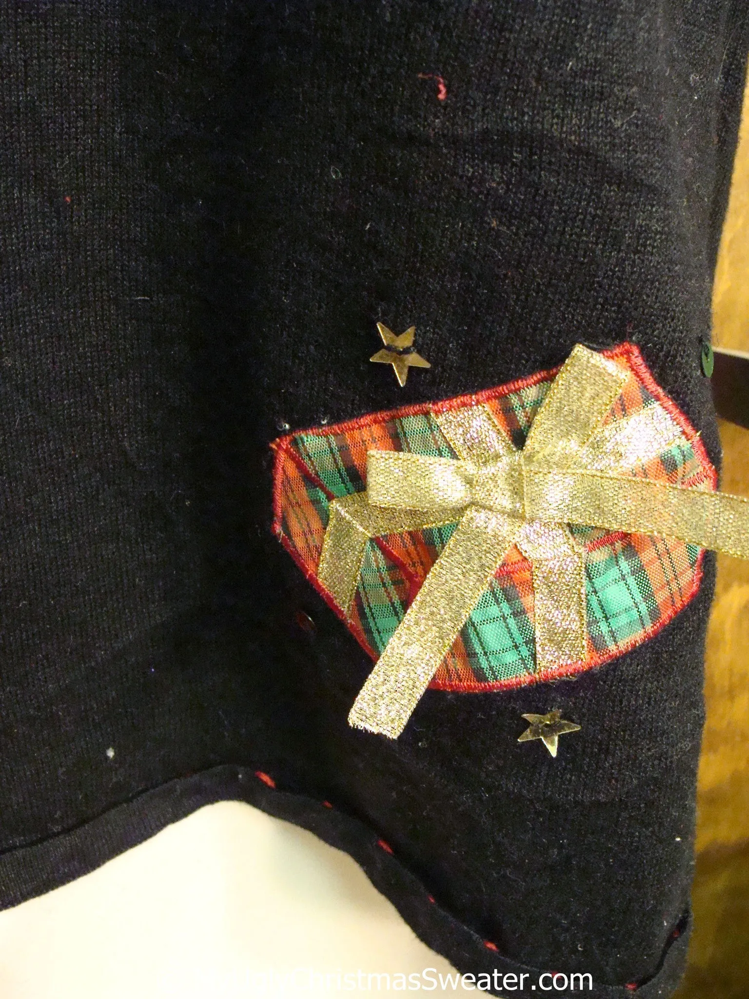 Cheap Black Christmas Sweater Vest with Tree and Gifts