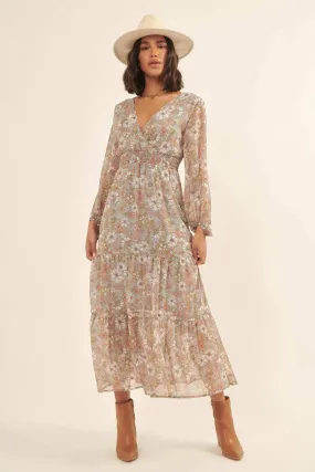 Cherished Blooms Floral Chiffon Prairie Dress
