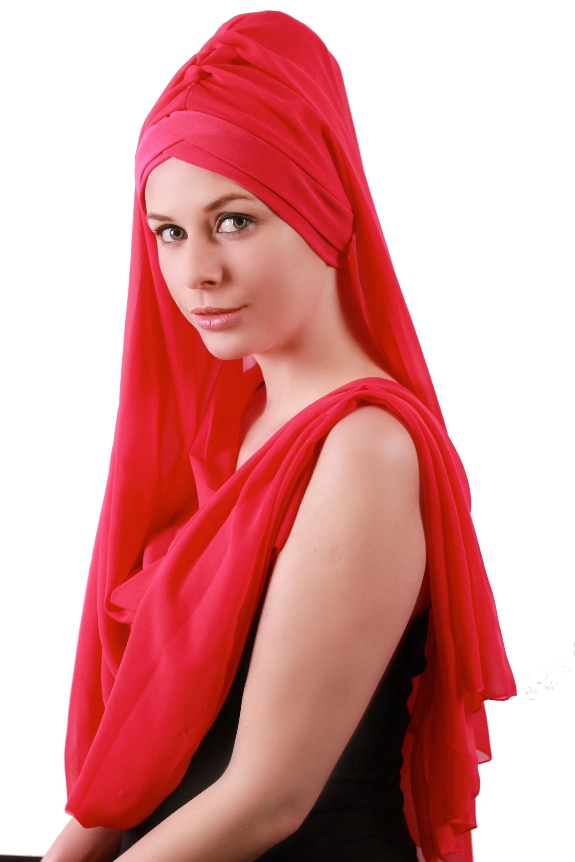 Chiffon Headwear with Long Schal