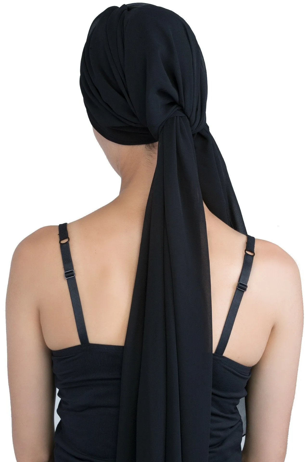 Chiffon Headwear with Long Schal