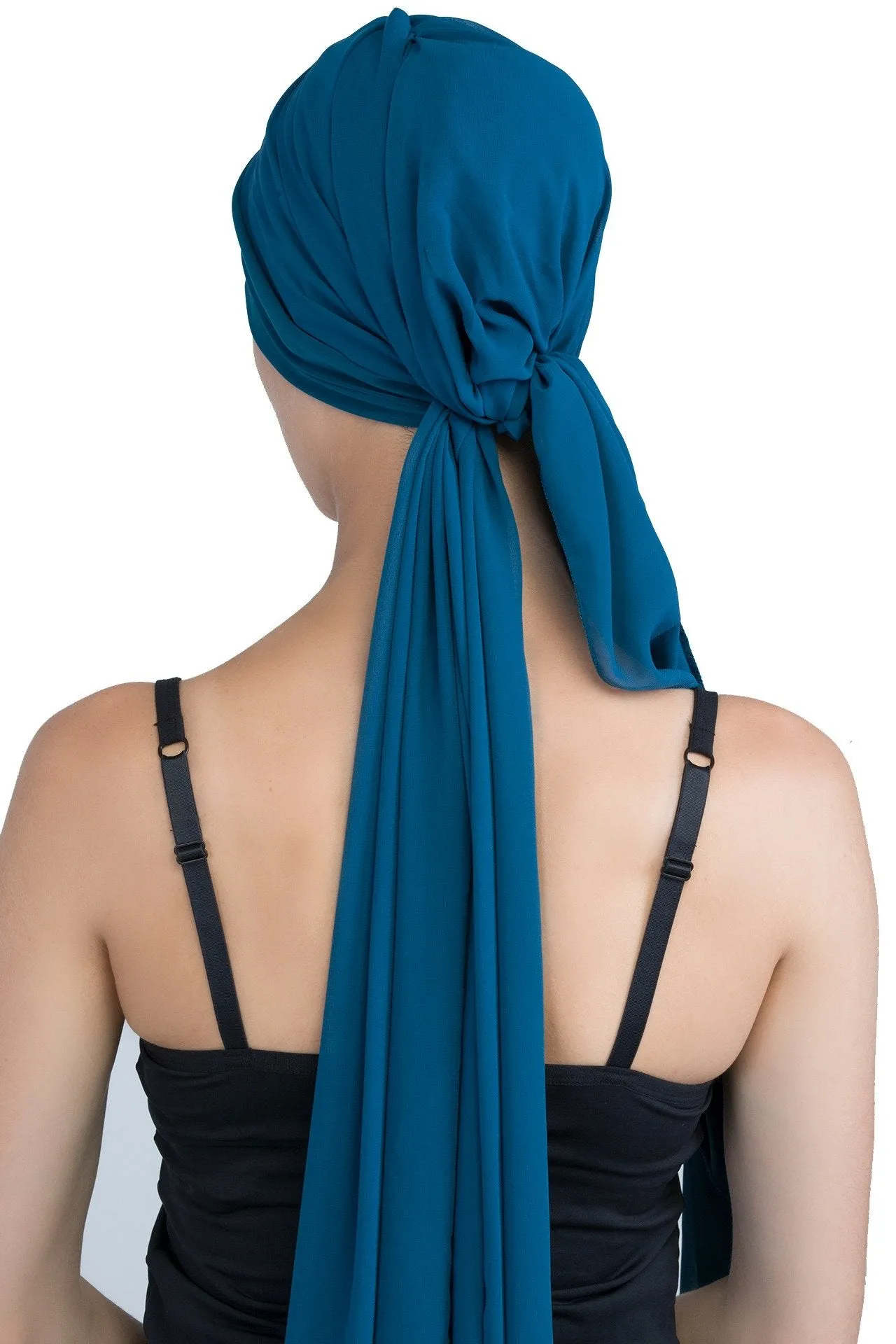 Chiffon Headwear with Long Schal