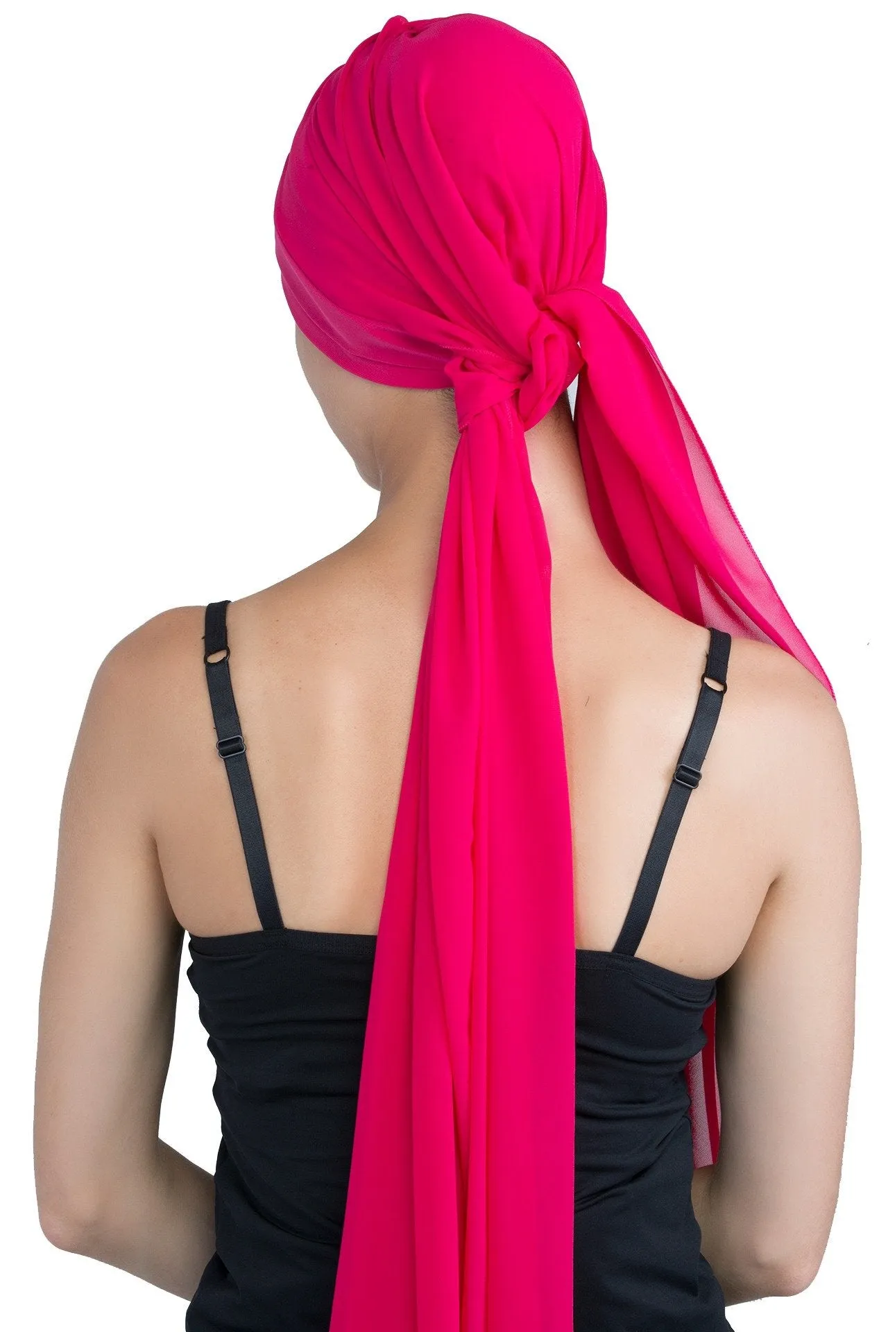 Chiffon Headwear with Long Schal