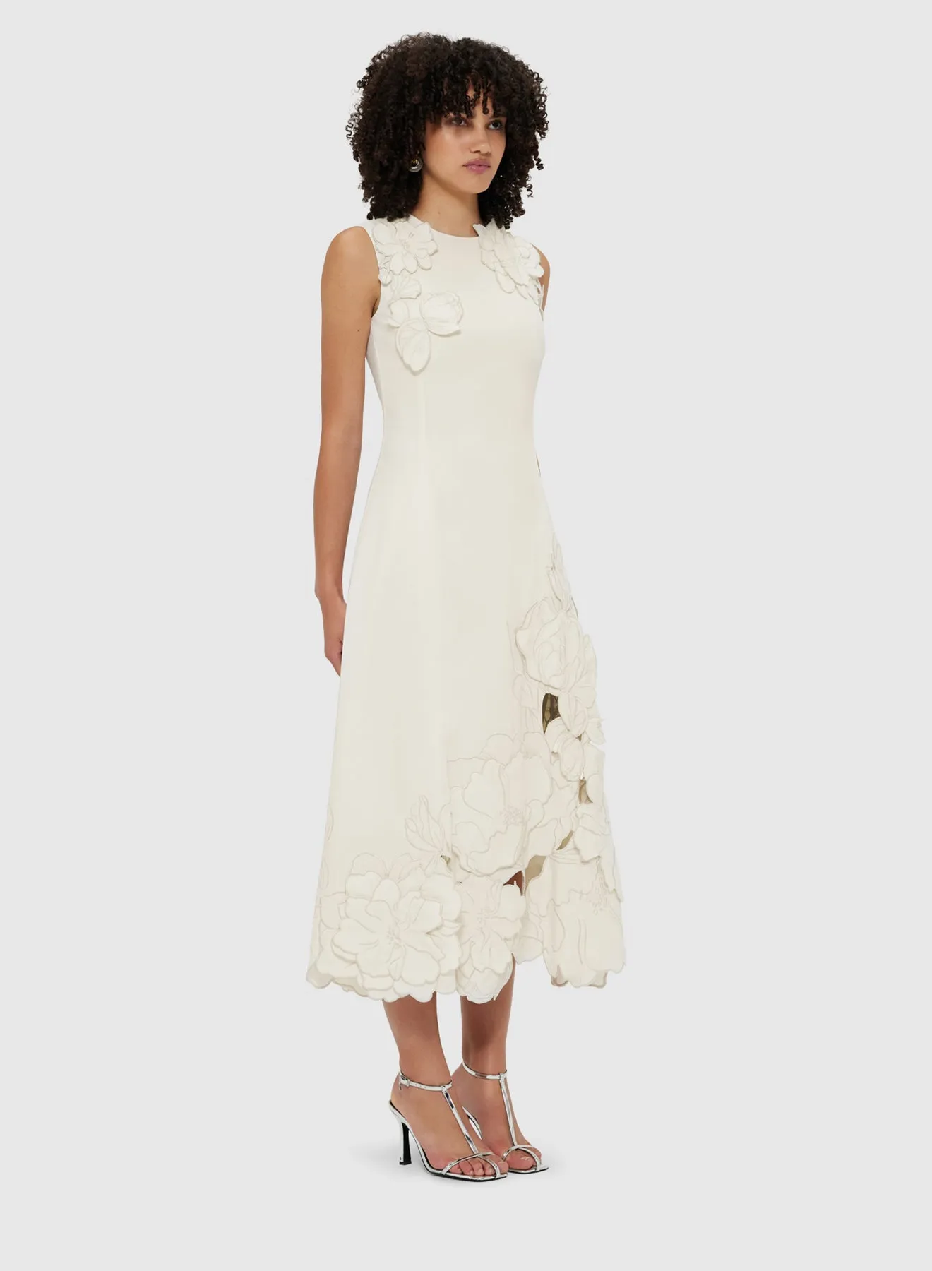 Cleo Applique Sleeveless Midi Dress