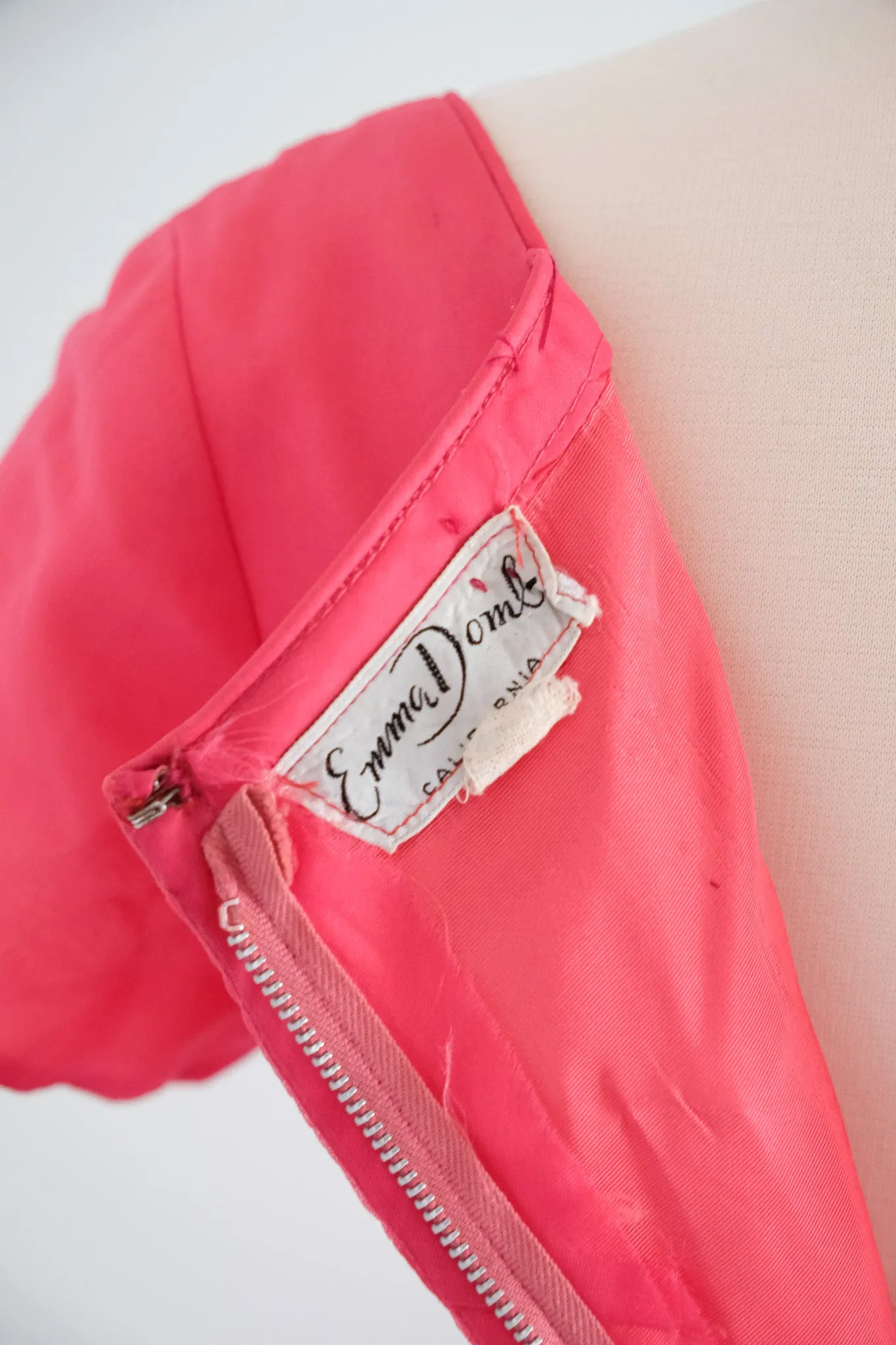 Cutest 1950's Hot Pink Cupcake Dress by Emma Domb / Sz S