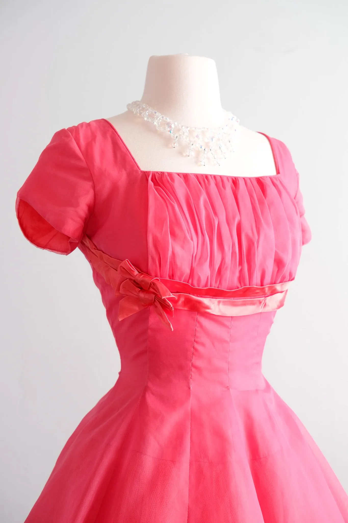 Cutest 1950's Hot Pink Cupcake Dress by Emma Domb / Sz S