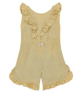 Donsje Kiki Linen Ruffle Jumpsuit, Neutral