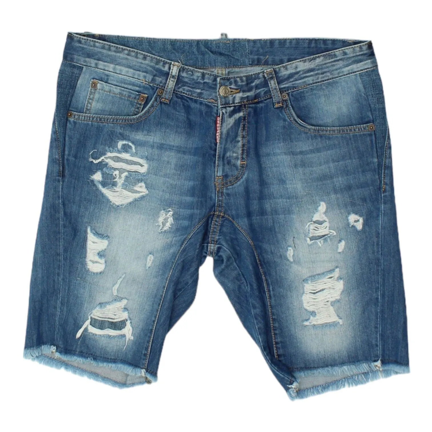 Dsquared2 Mens Blue Distressed Denim Shorts | Vintage Designer Cut Off Jeans VTG