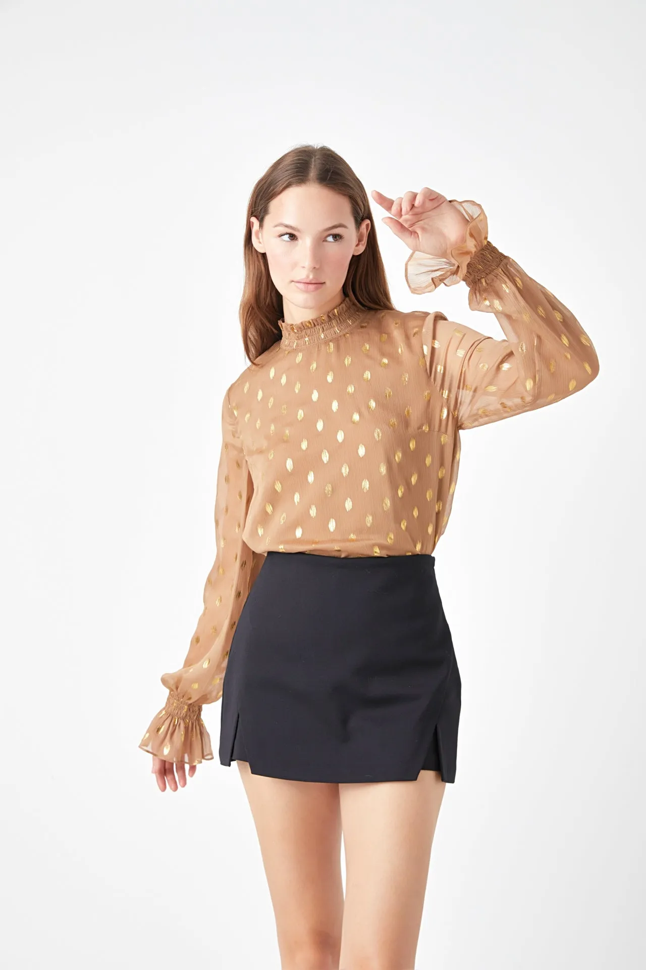 Endless Rose - Polka Dot Chiffon Blouse