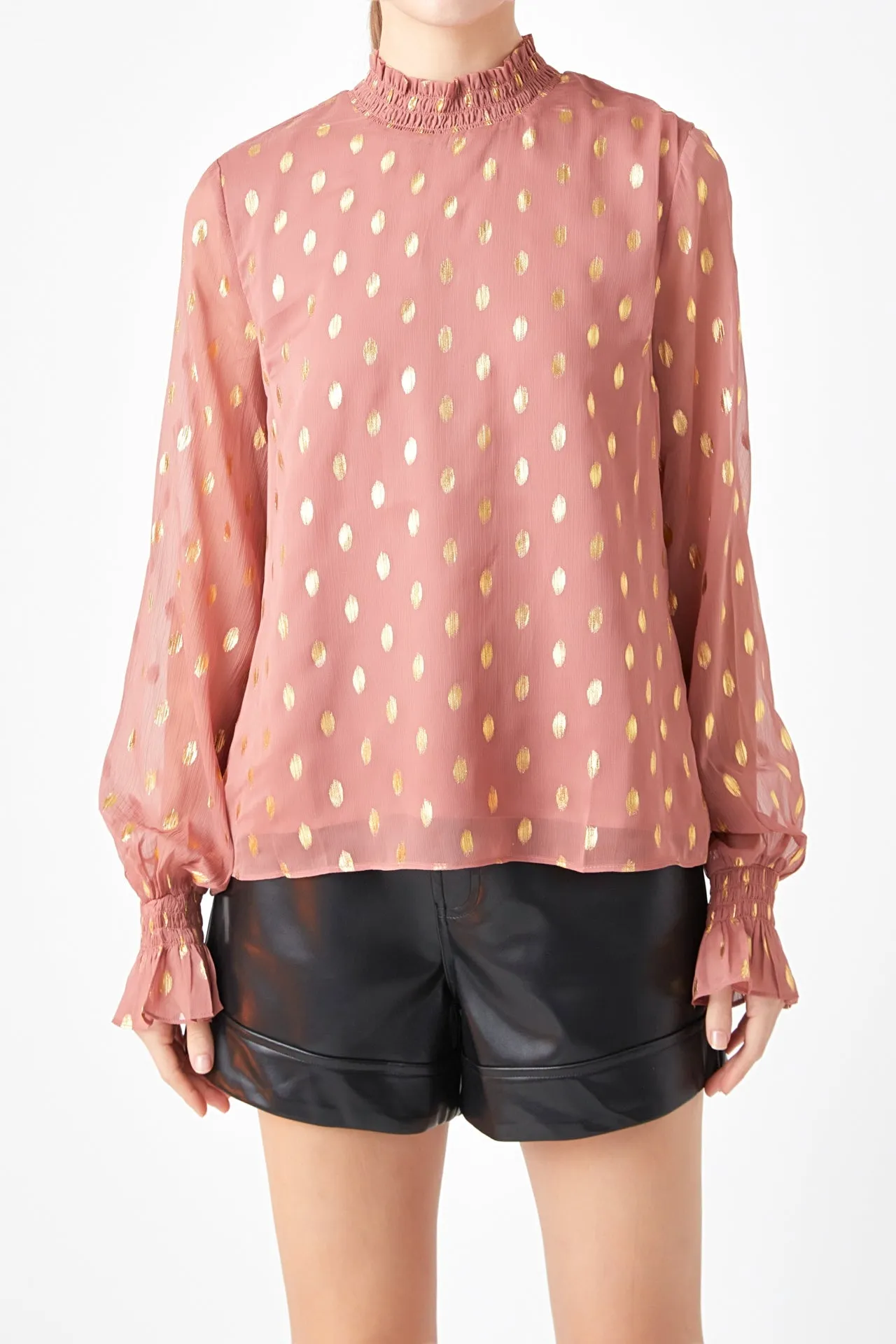 Endless Rose - Polka Dot Chiffon Blouse