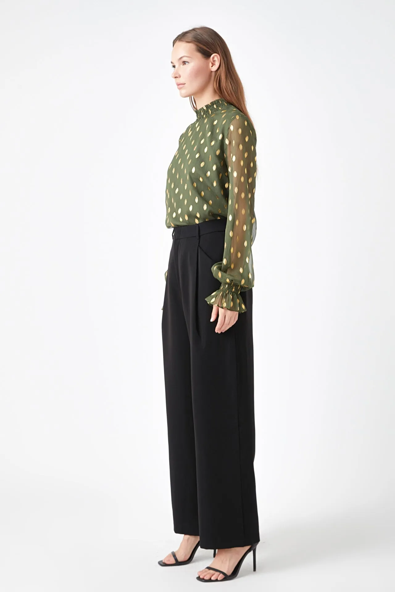 Endless Rose - Polka Dot Chiffon Blouse