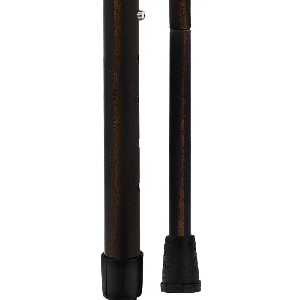 Exotic Ebony Wrapped Carbon Fiber Cane - Foldable, Adjustable
