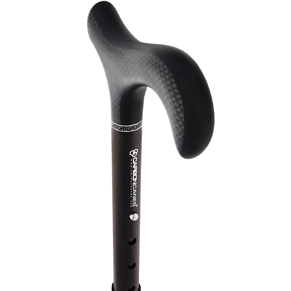 Exotic Ebony Wrapped Carbon Fiber Cane - Foldable, Adjustable