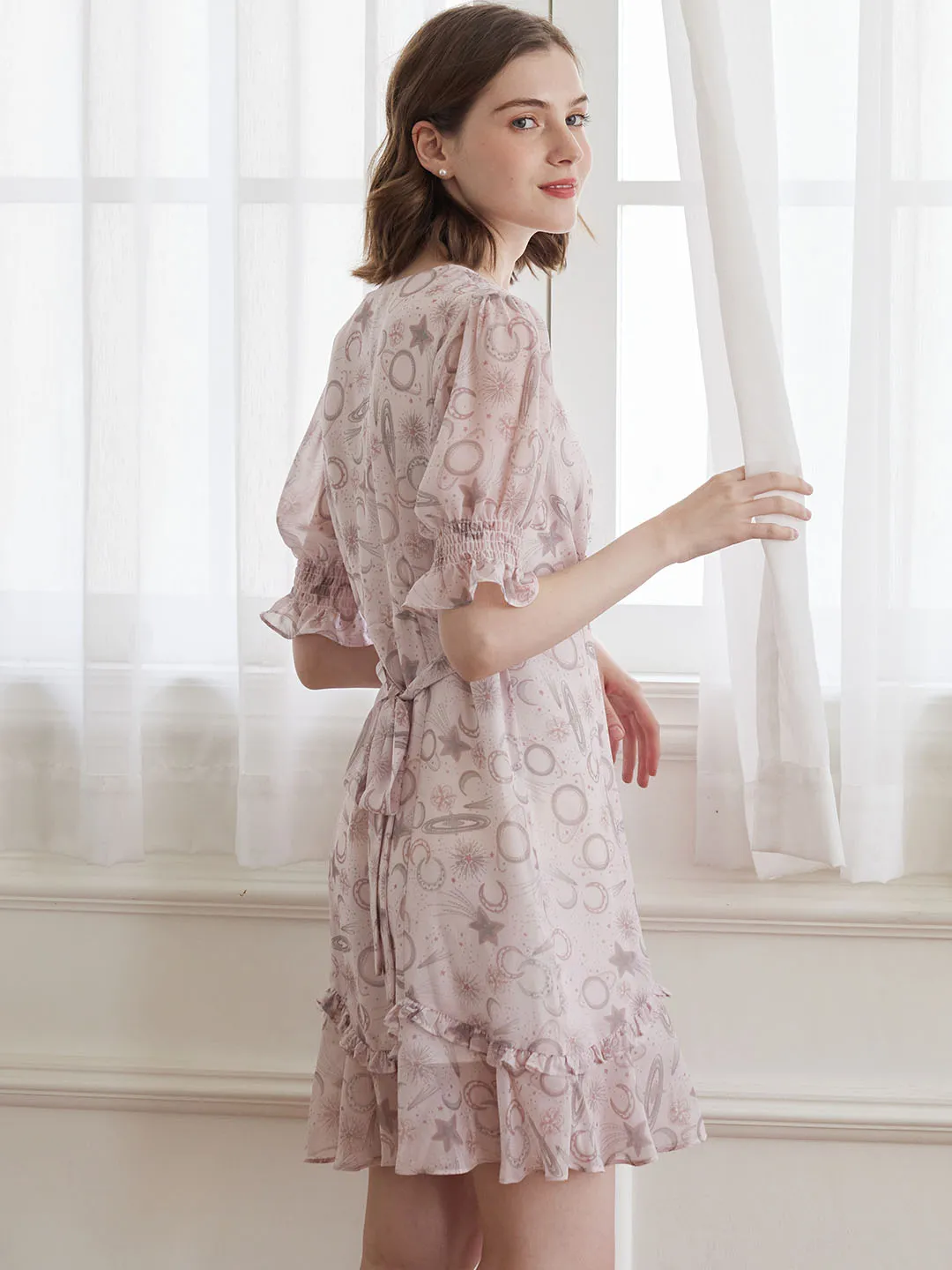 【Final Sale】Irene French V-Neck Chiffon Dress