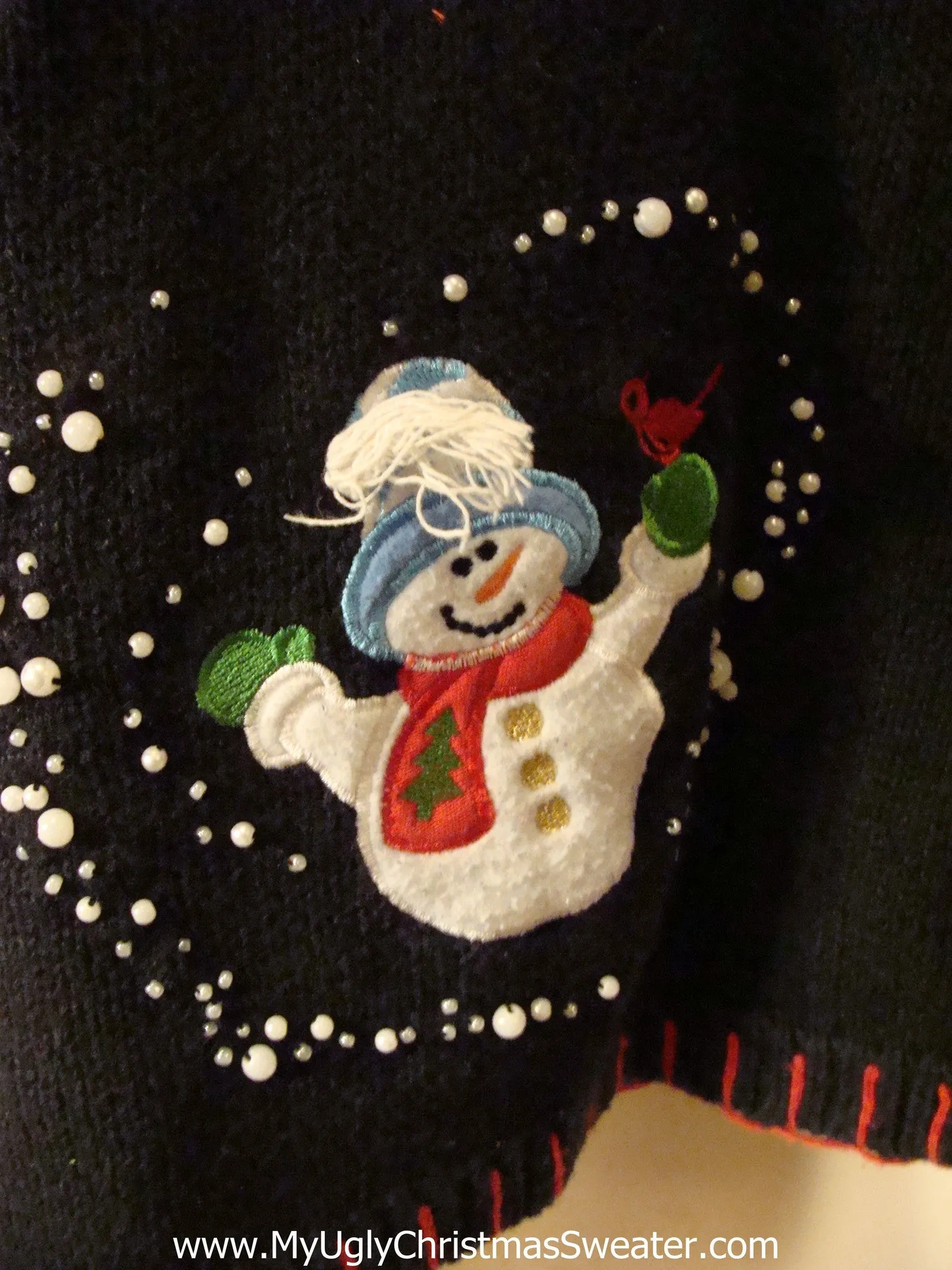 Floating Snowmen Funny Light Up Christmas Sweater