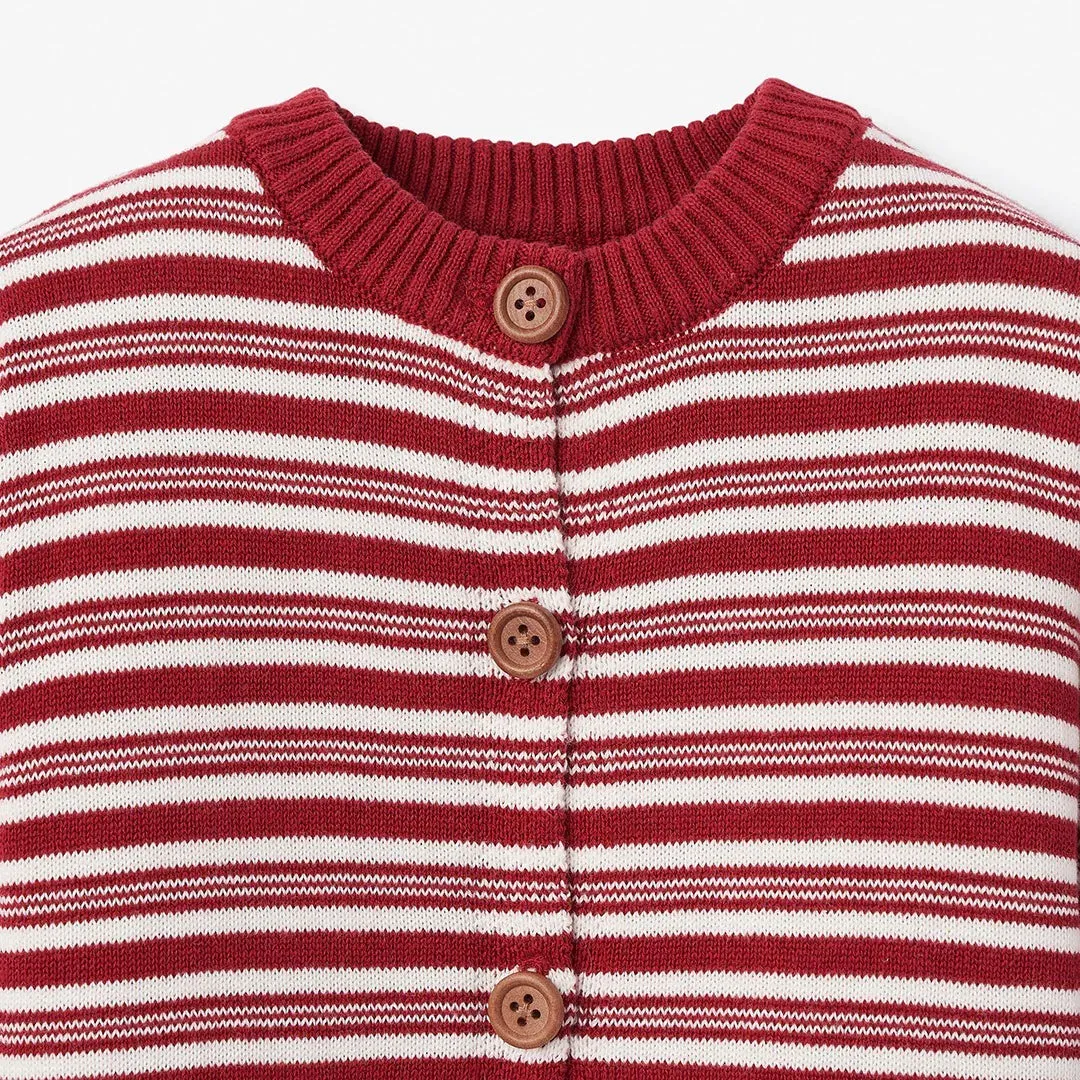 Holiday Striped Jumpsuit & Sleepy Cap Set