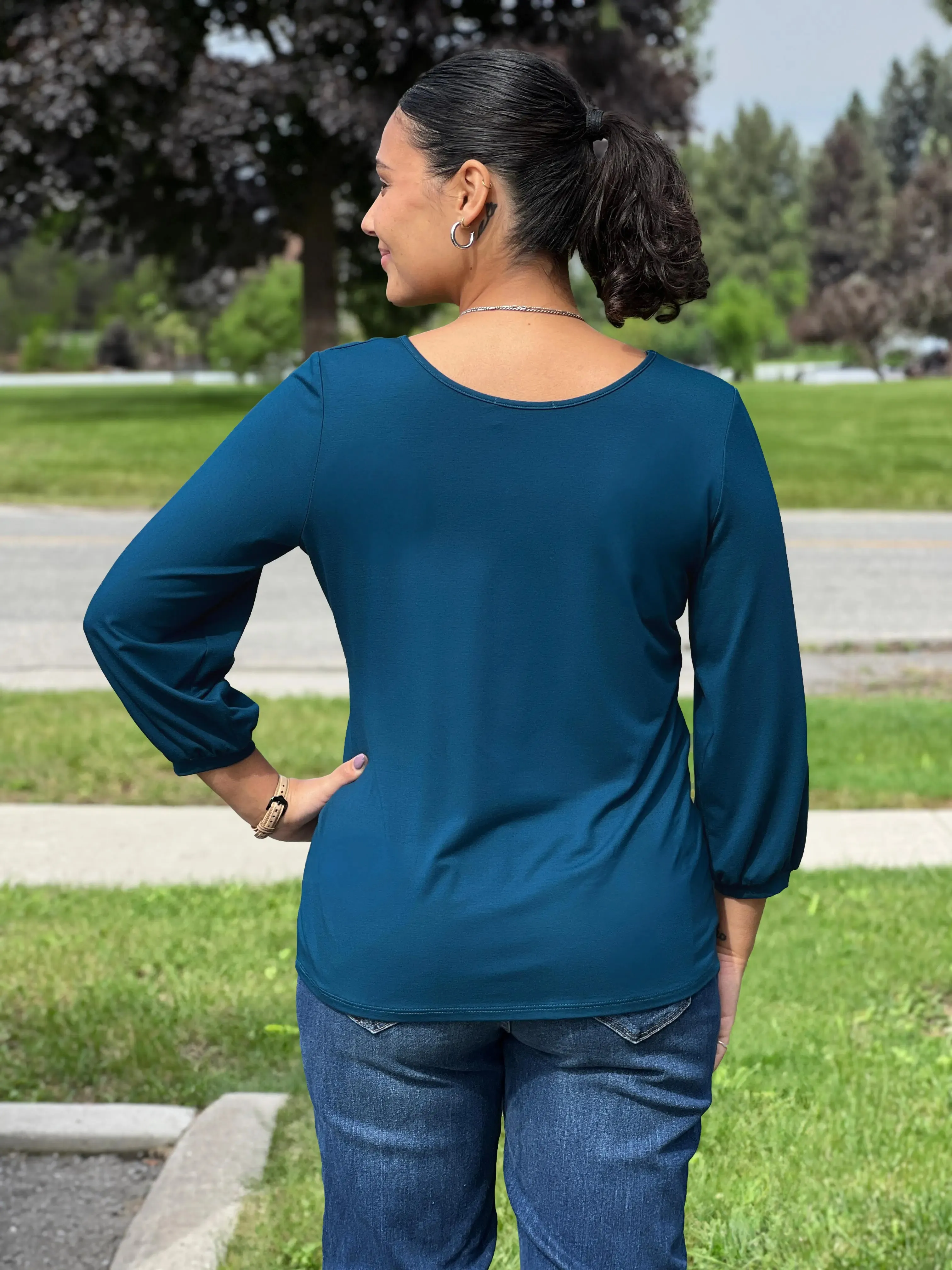 Jayna v-neck 3/4 sleeve top