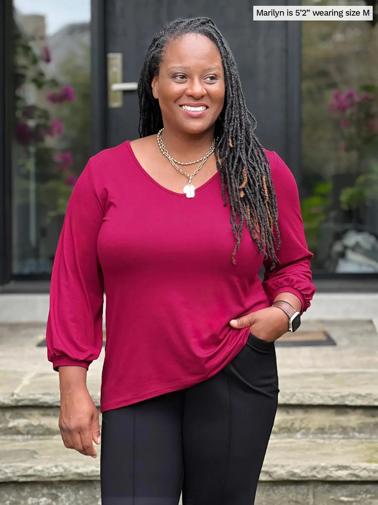 Jayna v-neck 3/4 sleeve top