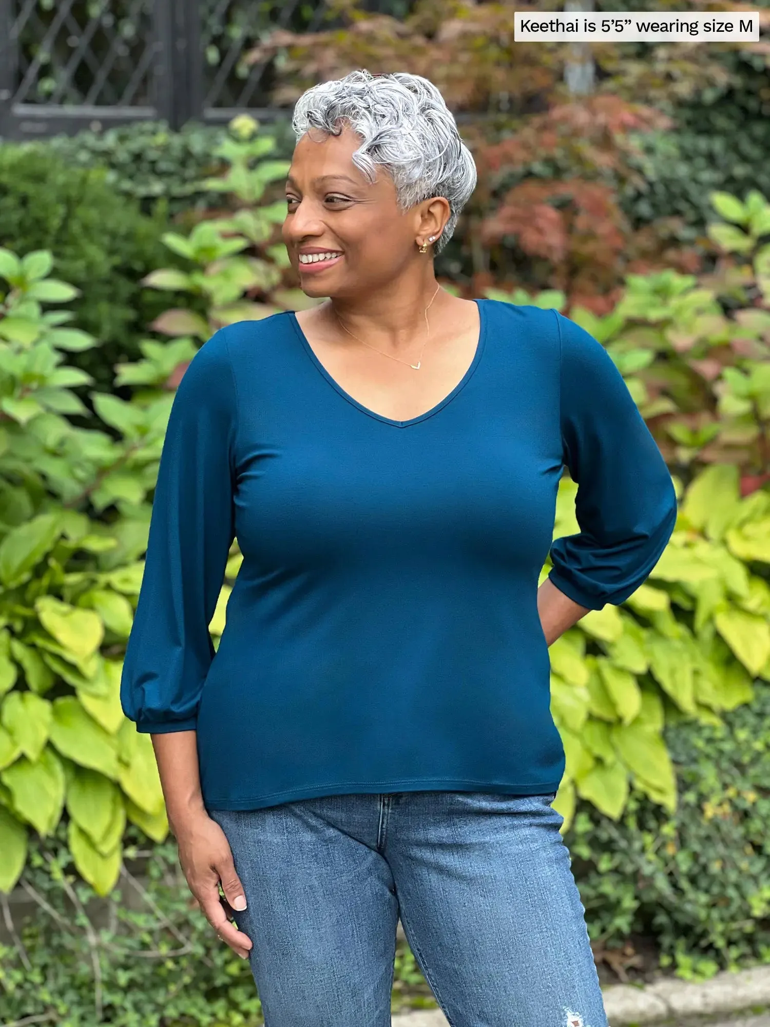 Jayna v-neck 3/4 sleeve top