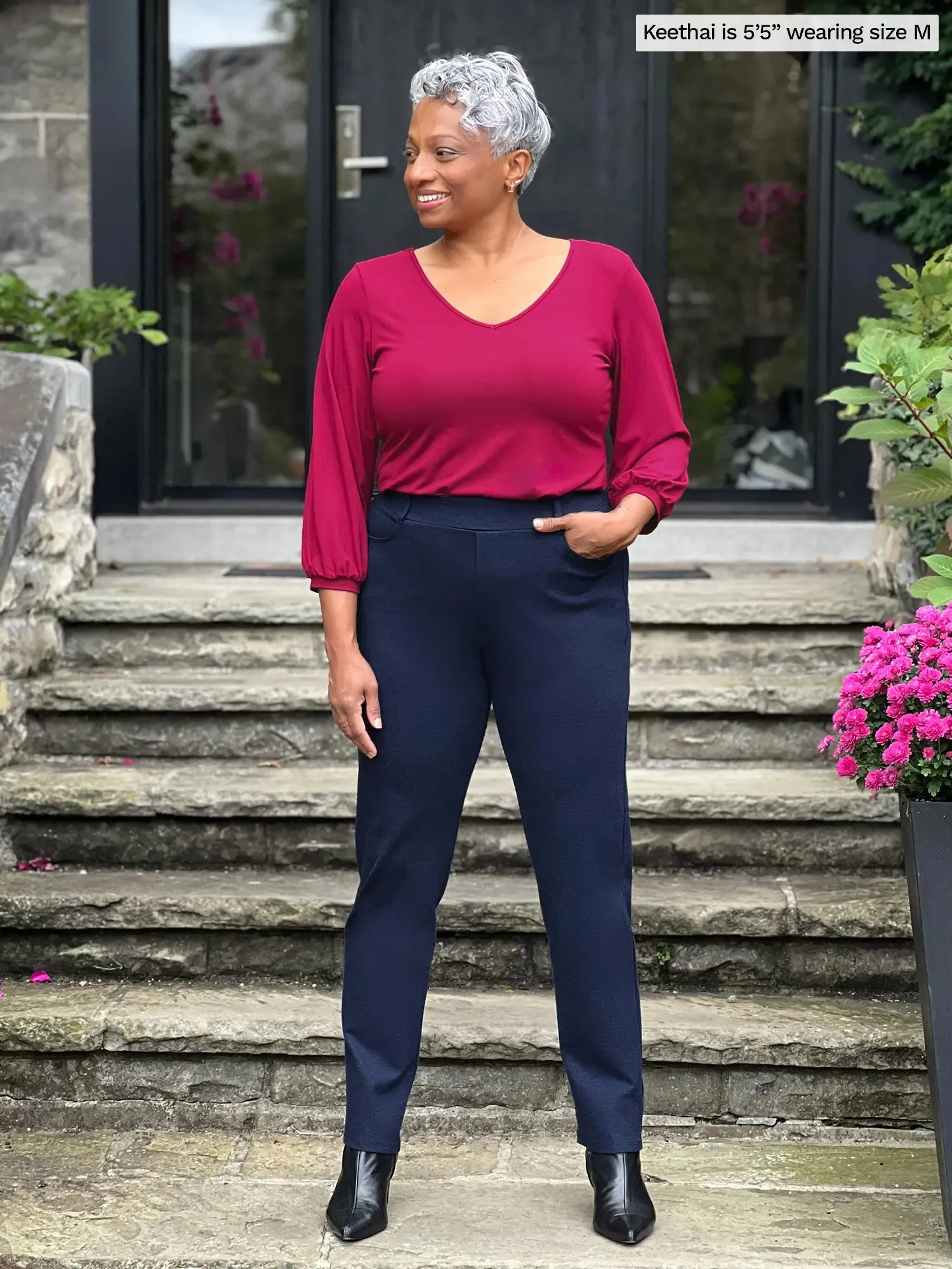 Jayna v-neck 3/4 sleeve top