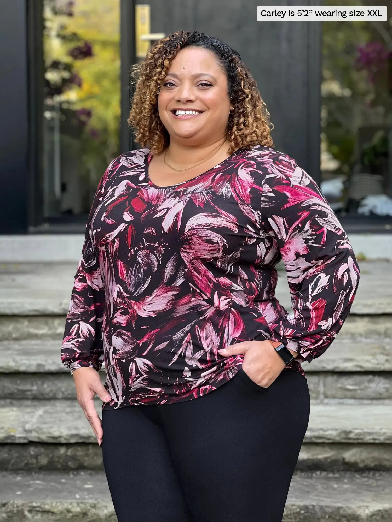 Jayna v-neck 3/4 sleeve top