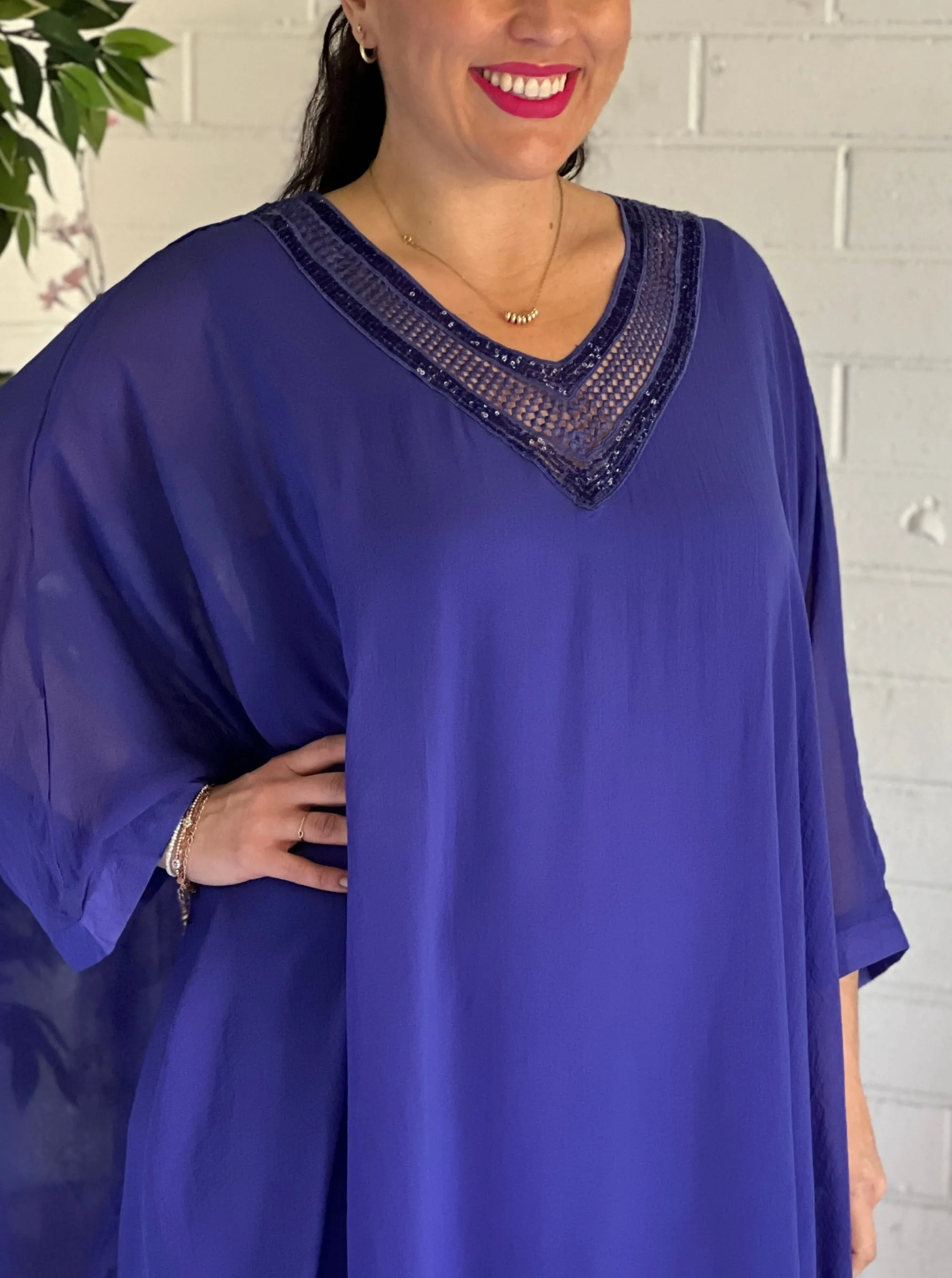 Jenna Violet Chiffon Kaftan