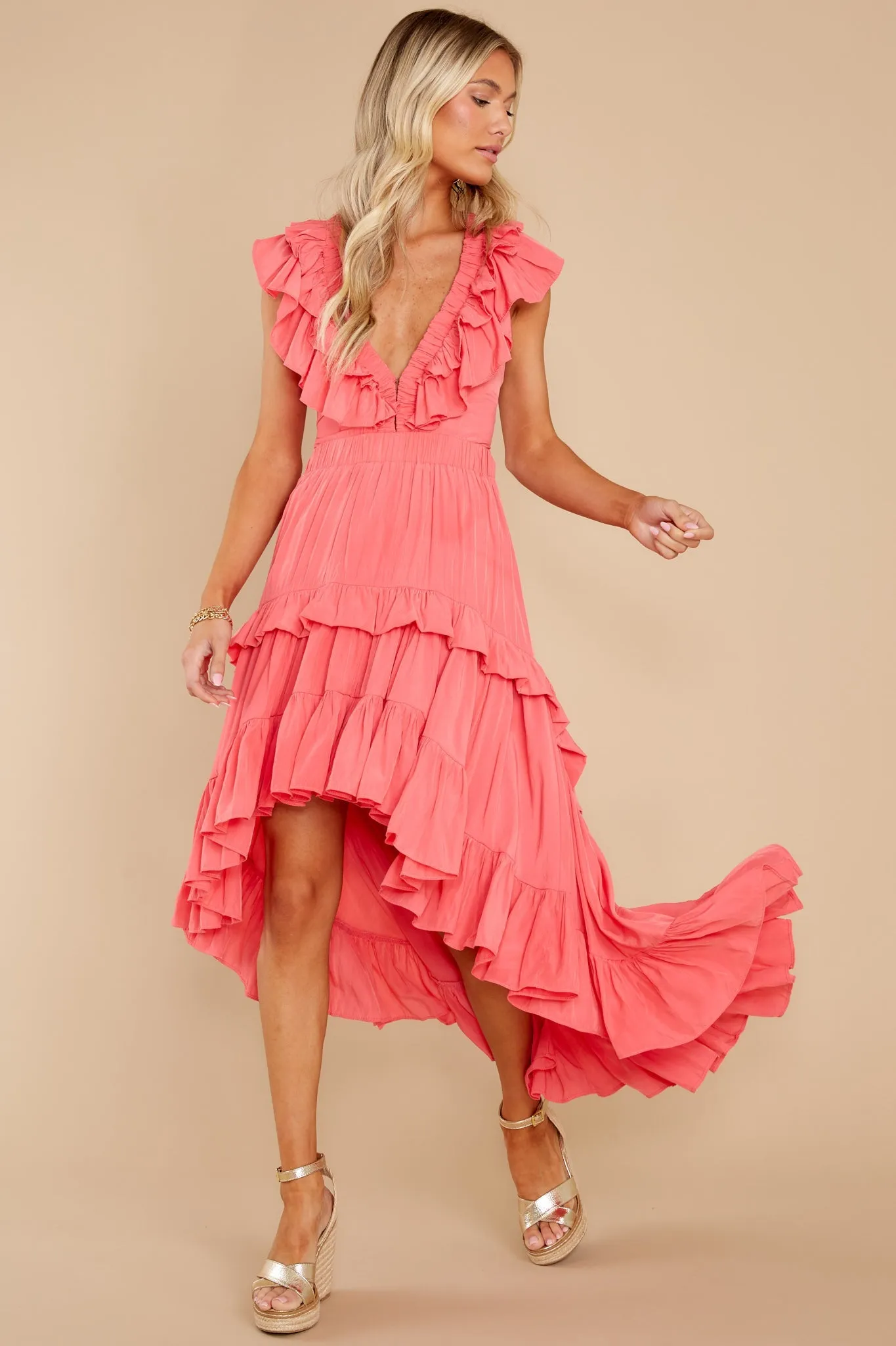 Just To Be Loved Pink Coral Maxi Dress