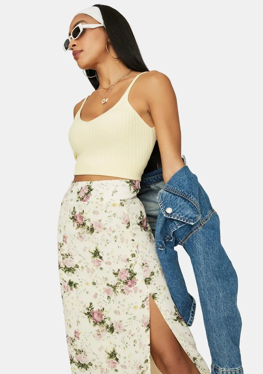 Lemonade Clique On Speed Dial Knit Crop Tank