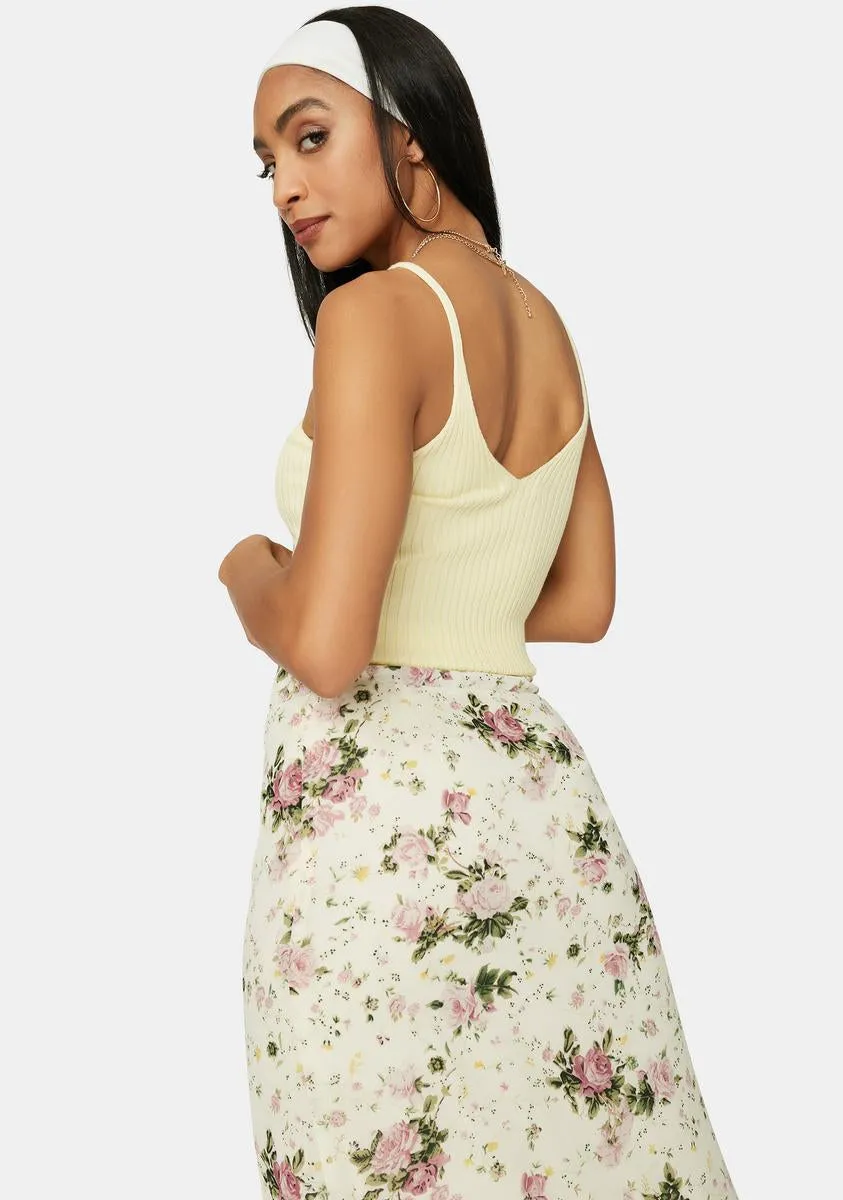 Lemonade Clique On Speed Dial Knit Crop Tank