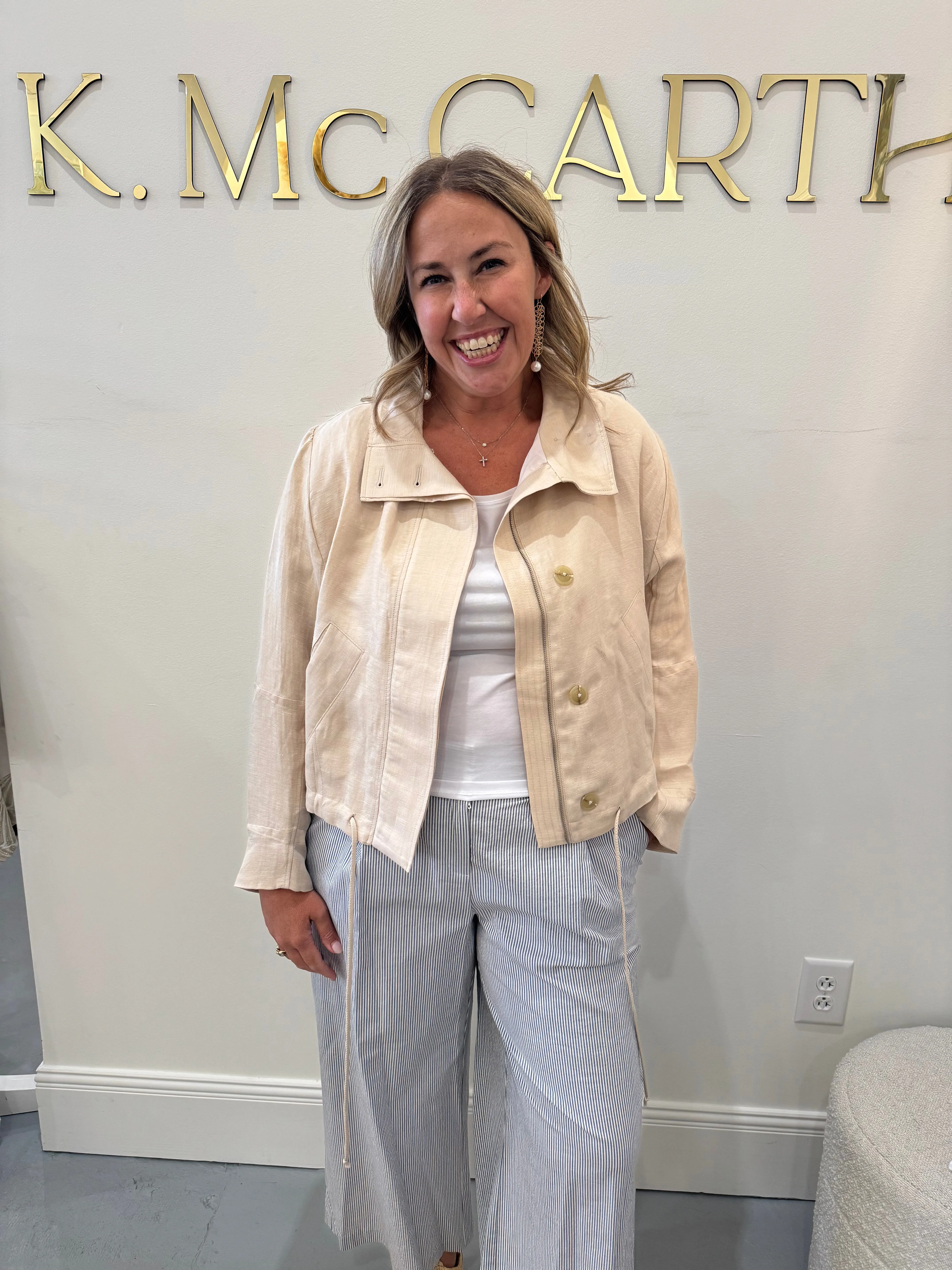 Linen Canvas Jacket | Beige