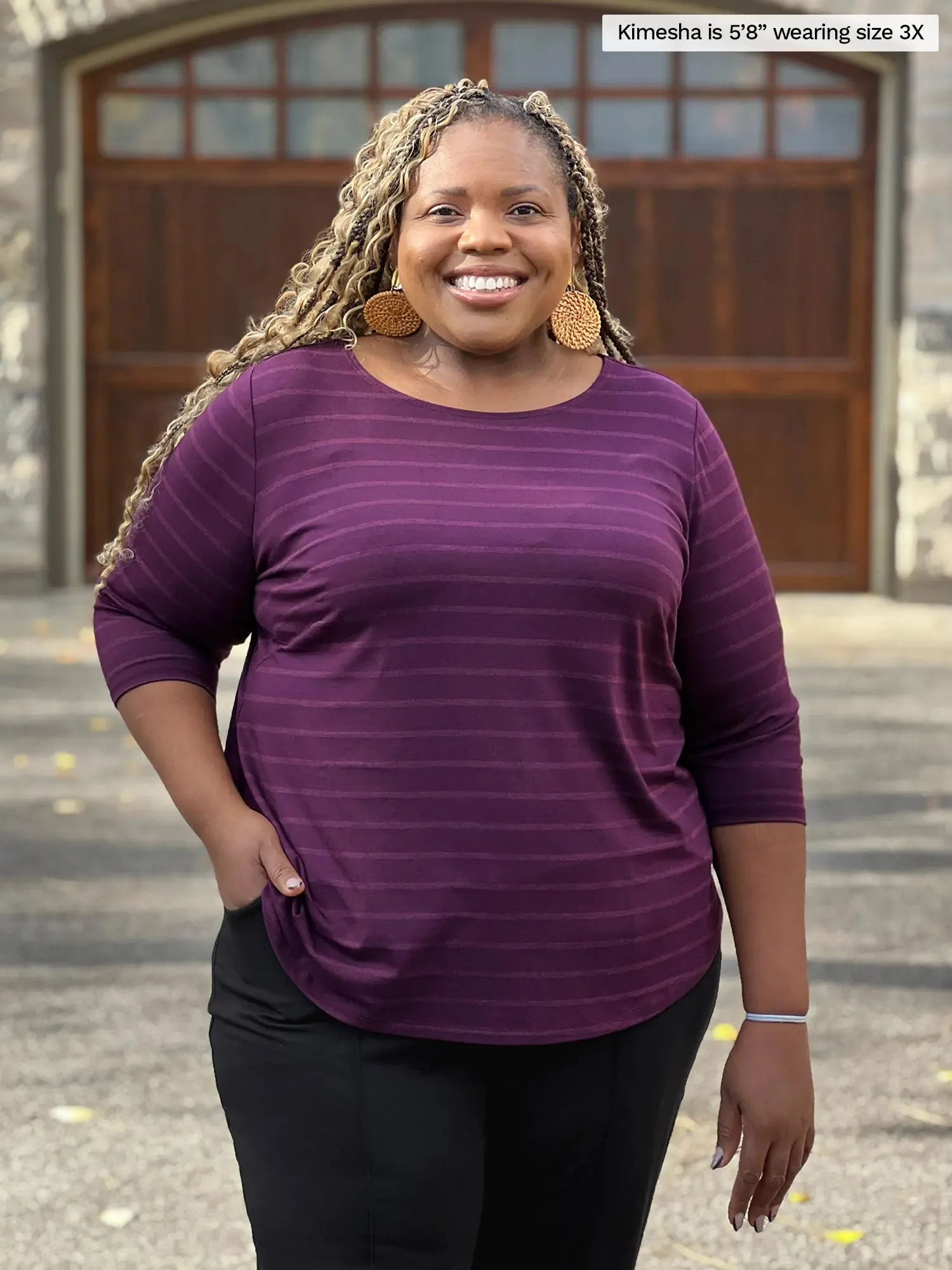Mahala boatneck 3/4 sleeve top