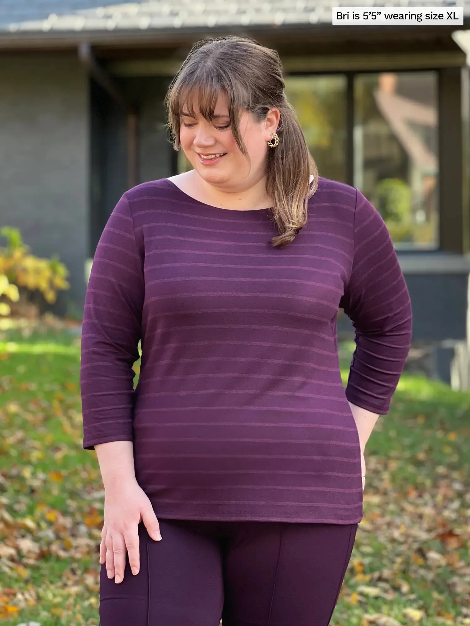 Mahala boatneck 3/4 sleeve top
