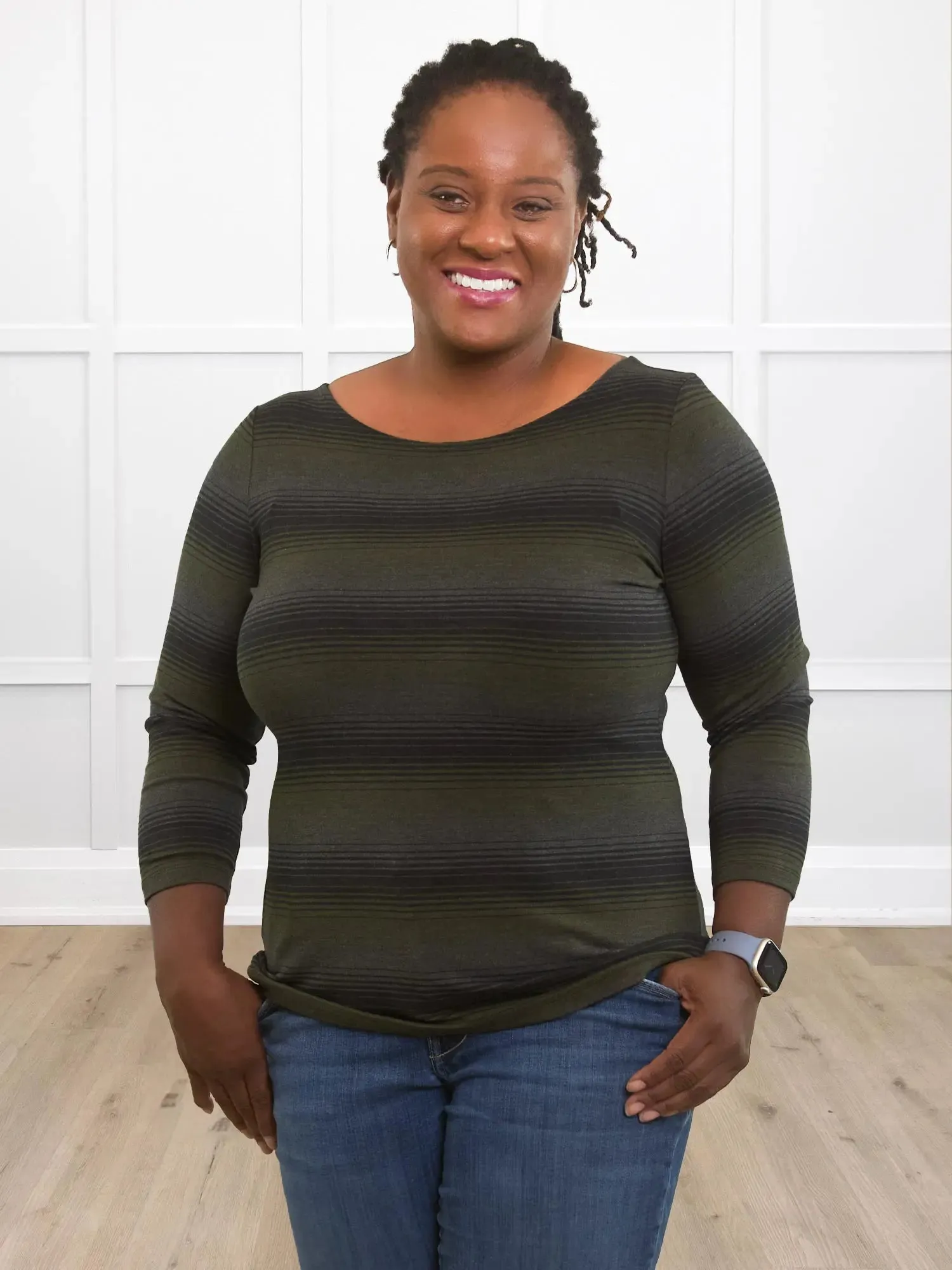 Mahala boatneck 3/4 sleeve top