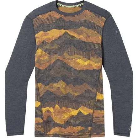 Merino 250 Crew Men's Smartwool Base Layer, Charcoal Mtn Scape