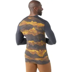 Merino 250 Crew Men's Smartwool Base Layer, Charcoal Mtn Scape