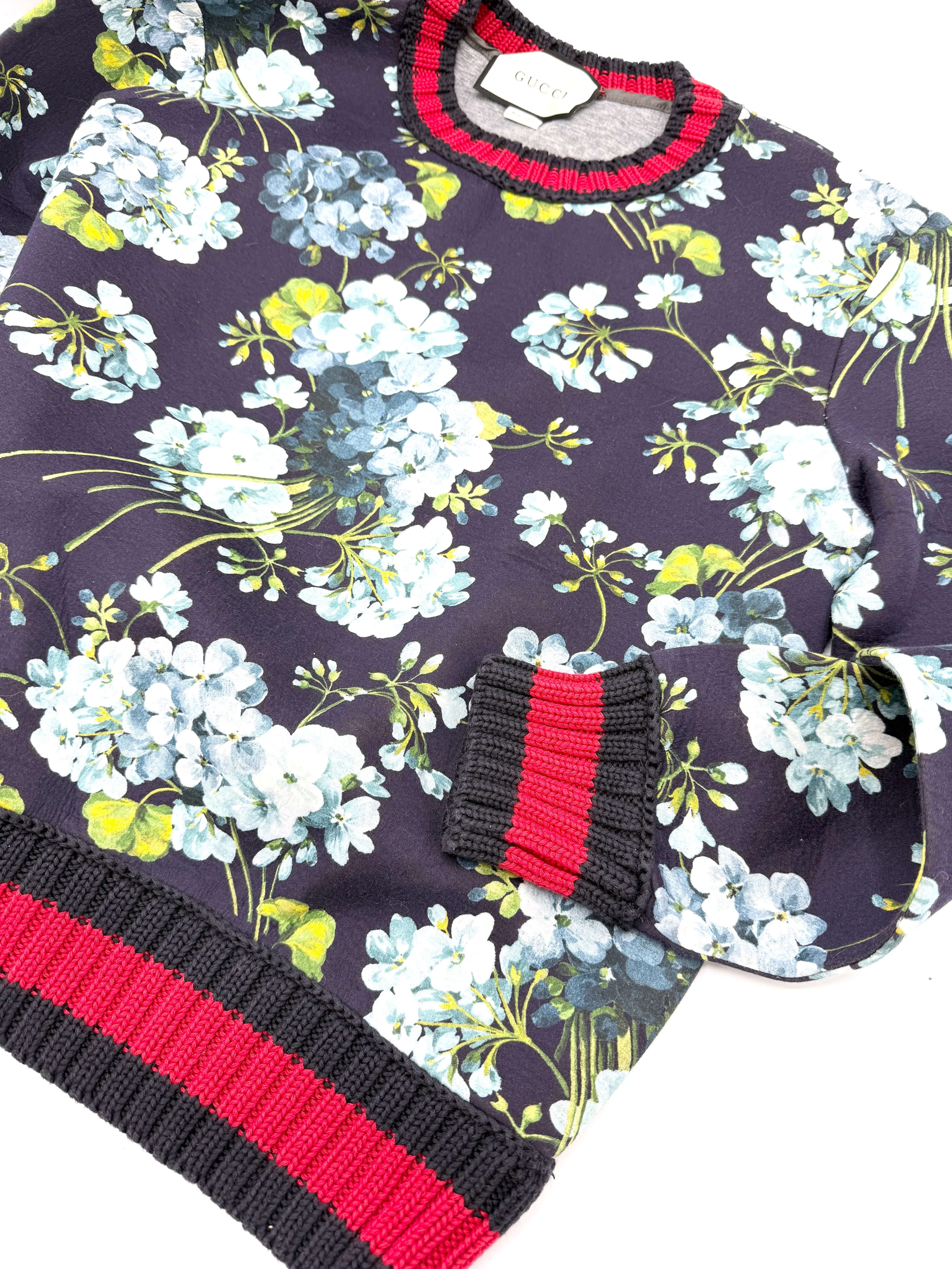 Multicolor Blooms Neoprene Sweater SZ S