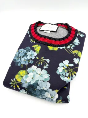 Multicolor Blooms Neoprene Sweater SZ S