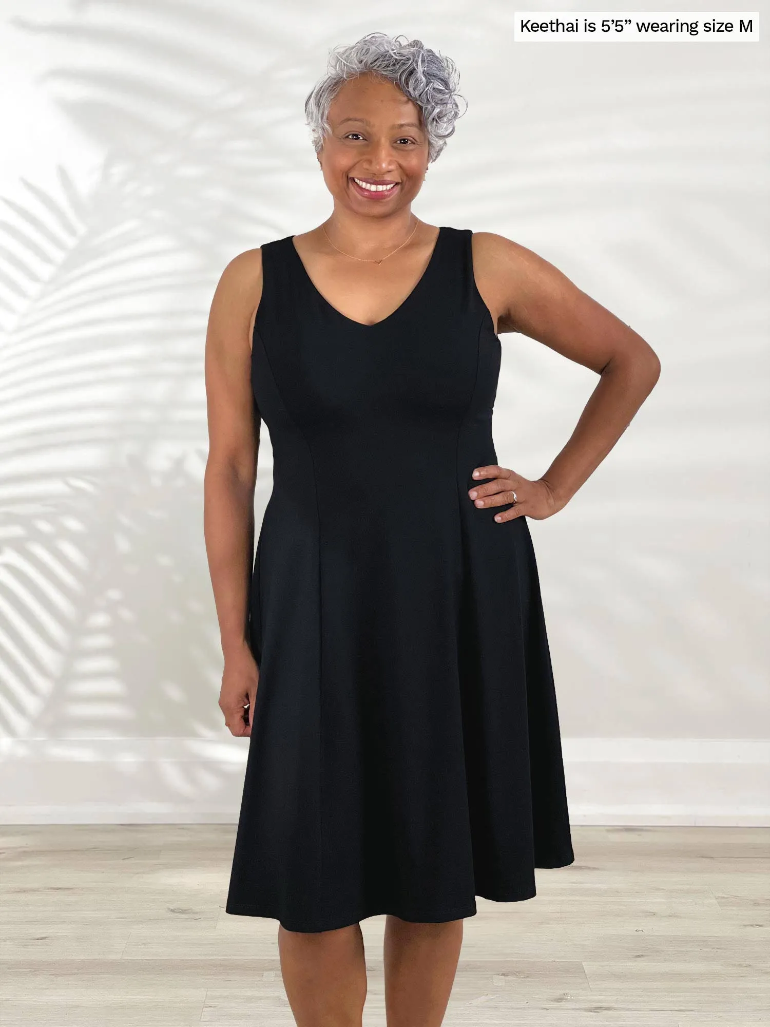 Niah reversible neckline knee length flounce dress - FINAL SALE