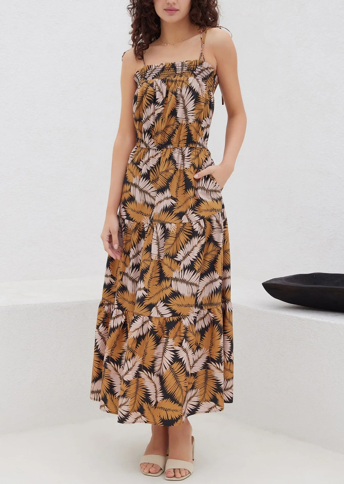 Nightfall Palm Maxi Dress