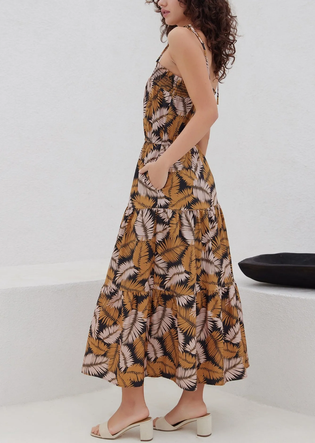 Nightfall Palm Maxi Dress