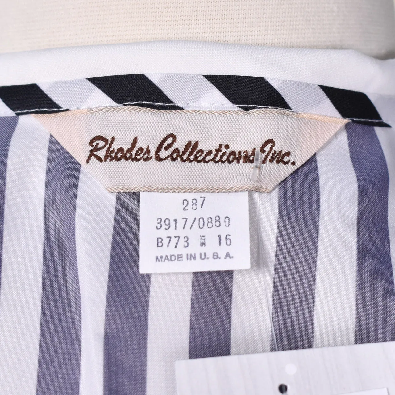 NWT 1940s Style Black & White Striped Bow Blouse