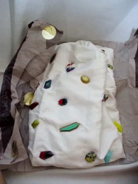 NWT NEW STELLA MCCARTNEY BAUBLE Mini Dress 42 6 WHITE Multi Colorful