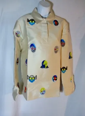 NWT NEW STELLA MCCARTNEY LUCHA LIBRE Shirt Top 42 M Embroidered Patch SAND