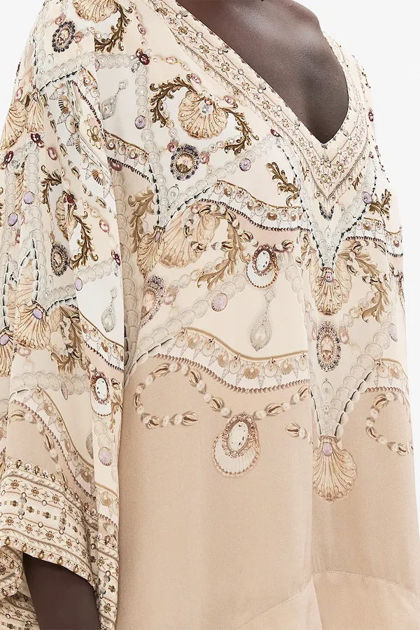 OVERLAY KAFTAN WITH SPLIT FRONT