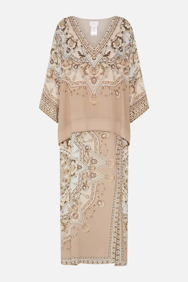 OVERLAY KAFTAN WITH SPLIT FRONT